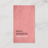 Carte De Visite Professionnel Elegant Texture rose Consultant (Devant)