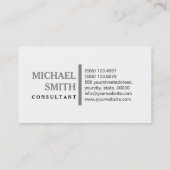 Carte De Visite Professionnel Élégant Titane Moderne Blanc clair (Dos)