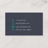 Carte De Visite Professionnel Élégant Vert Moderne (Dos)