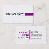 Carte De Visite Professionnel élégant violet moderne blanc clair (Devant / Derrière)