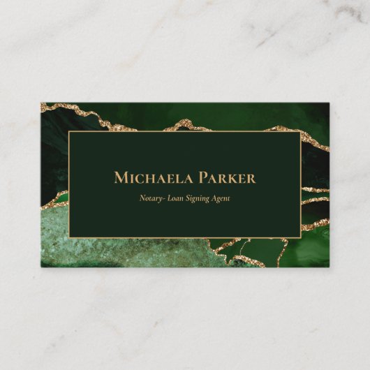Carte de visite professionnel Emerald Green Agate (Devant)