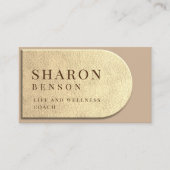 Carte de visite professionnel en cuir beige (Devant)