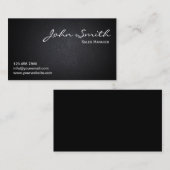 Carte de visite professionnel en cuir foncé (Devant / Derrière)