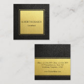 Carte de visite professionnel en cuir noir (Devant / Derrière)