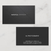 Carte De Visite Professionnel en cuir perforé moderne et minimal (Devant / Derrière)