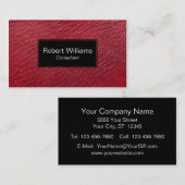 Carte De Visite Professionnel en cuir Red Faux (Devant / Derrière)