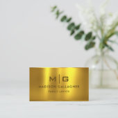 Carte De Visite Professionnel en métal jaune or personnalisé (Debout devant)