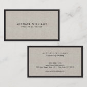 Carte de visite professionnel en noir et tan (Devant / Derrière)