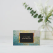 Carte De Visite Professionnel en pierre de geode d'or et de (Debout devant)