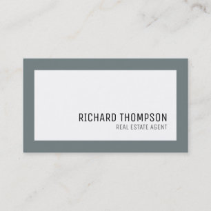 Carte De Visite Professionnel et élégant, Bordure Grise, Minimal