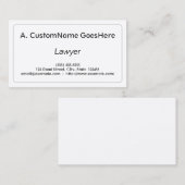 Carte de visite professionnel et propre d'avocat (Devant / Derrière)
