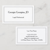 Carte De Visite Professionnel et simple, avec bordure à trois lign (Devant / Derrière)