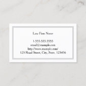 Carte De Visite Professionnel et simple, avec bordure à trois lign (Dos)
