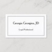 Carte De Visite Professionnel et simple, avec bordure à trois lign (Devant)