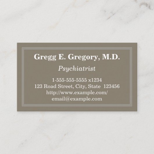 Carte de visite professionnel et simple de (Devant)