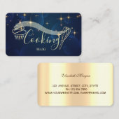 Carte De Visite Professionnel, Etoiles d'or, Whisk, Cupcake, Cuisi (Devant / Derrière)