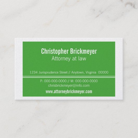 Carte de visite professionnel exécutif, Vert (Devant)