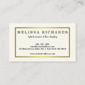 Carte De Visite Professionnel Eyelashes Maquillage Artiste Black B (Dos)