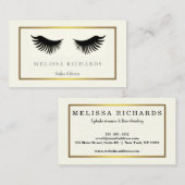 Carte De Visite Professionnel Eyelashes Maquillage Artiste Black B (Devant / Derrière)