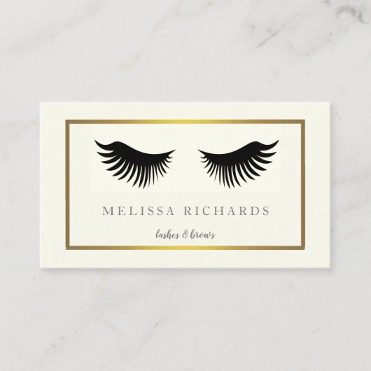 Carte De Visite Professionnel Eyelashes Maquillage Artiste Black B (Devant)