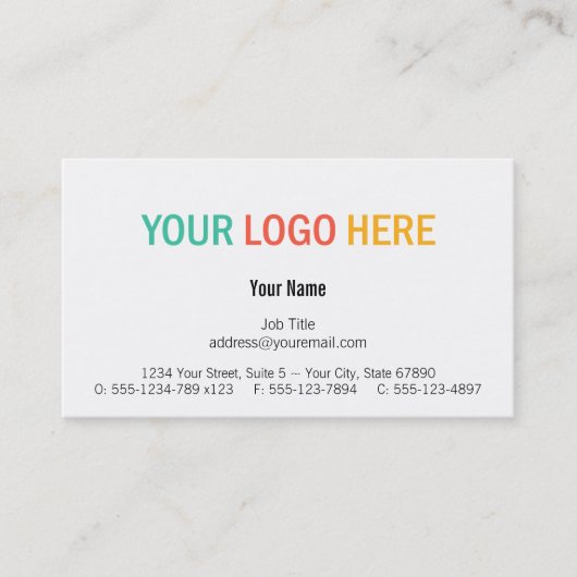 Carte De Visite Professionnel fait sur commande moderne de logo (Devant)