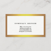 Carte De Visite Professionnel Faux Gold et White (Dos)