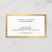 Carte De Visite Professionnel Faux Gold et White (Dos)