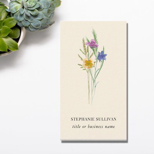 Carte de visite professionnel fleur sauvage