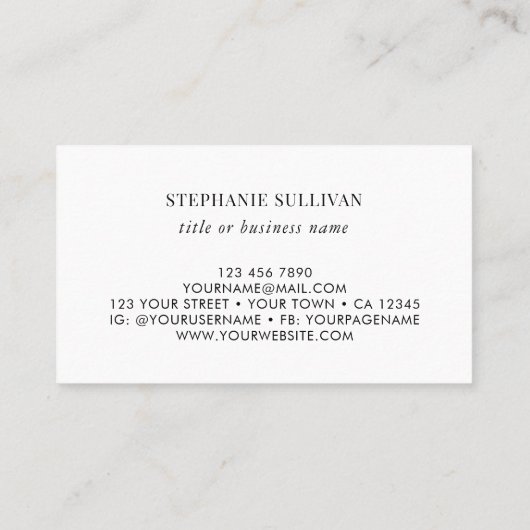 Carte de visite professionnel Fleur sauvage de cod (Dos)