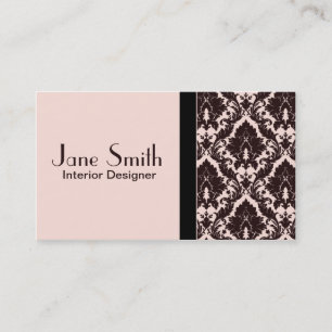 Carte De Visite Professionnel floral de damassé chique élégante