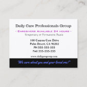 Carte De Visite Professionnel Floral de soutien de carrière (Dos)