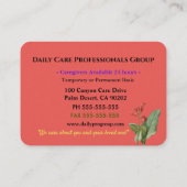 Carte De Visite Professionnel Floral Sunset (Dos)