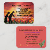 Carte De Visite Professionnel Floral Sunset (Devant / Derrière)