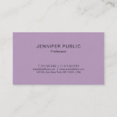 Carte De Visite Professionnel Glam Elegant Purple Elite Luxe (Dos)