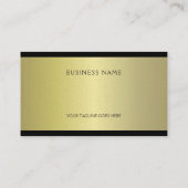Carte De Visite Professionnel Glamor Or Look Design Plat Luxe (Dos)
