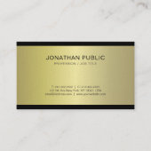 Carte De Visite Professionnel Glamor Or Look Design Plat Luxe (Devant)