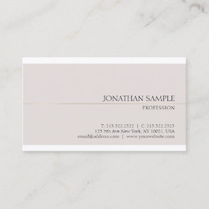 Carte De Visite Professionnel Glamour Design Chic Plain Luxe