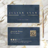 Carte De Visite Professionnel glamour Marine Blue Gold