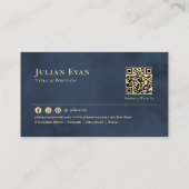 Carte De Visite Professionnel glamour Marine Blue Gold (Dos)