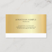 Carte De Visite Professionnel Gold Blanc Moderne Modèle élégant (Dos)
