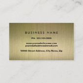 Carte de visite professionnel Gold Metal moderne (Dos)