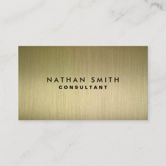 Carte de visite professionnel Gold Metal moderne (Devant)