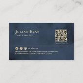 Carte De Visite Professionnel Gold Navy Blue Luxe (Dos)
