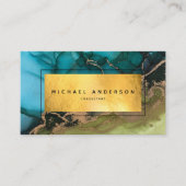 Carte De Visite Professionnel Gold Noir Turquoise (Devant)