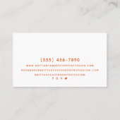 Carte de visite professionnel Gold Orange Amber (Dos)