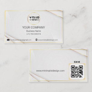 Carte de visite professionnel Golden Design QR Cod