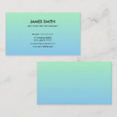 Carte De Visite Professionnel Gradient Pale Green Blue (Devant / Derrière)