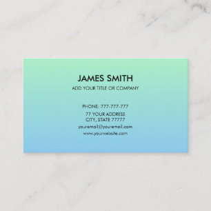 Carte De Visite Professionnel Gradient Pale Green Blue
