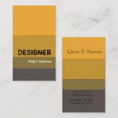 Carte De Visite Professionnel Gras Designer Moderne Vibrant (Devant / Derrière)
