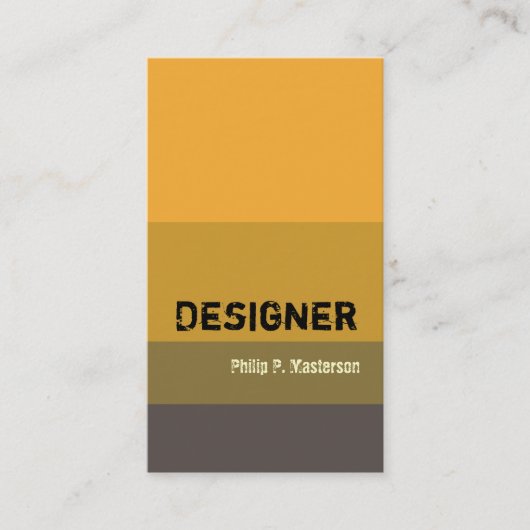 Carte De Visite Professionnel Gras Designer Moderne Vibrant (Devant)